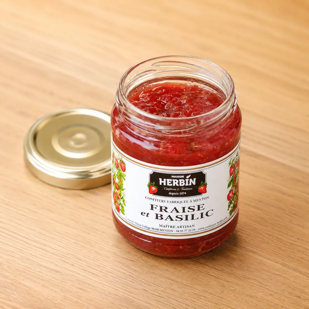 Confiture Fraise & Basilic Artisanale | Maison Herbin Menton