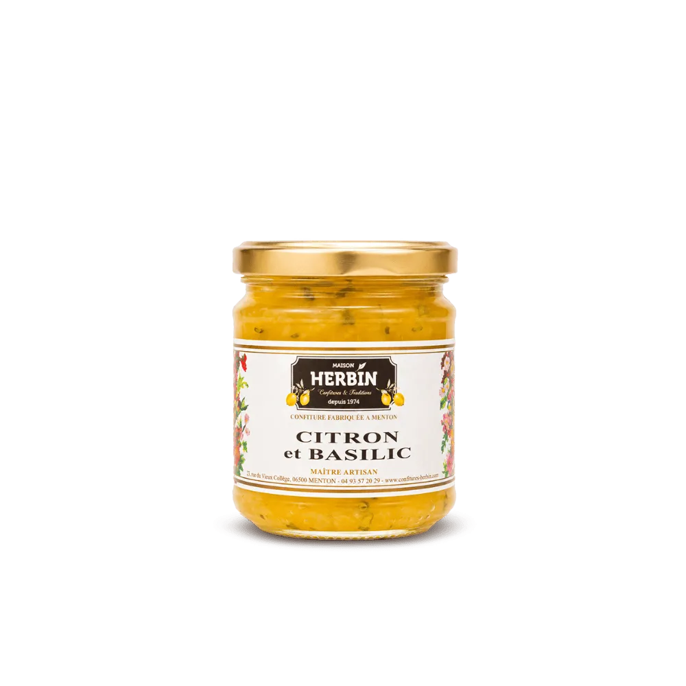 Artisan Menton Lemon & Basil Jam | Maison Herbin France