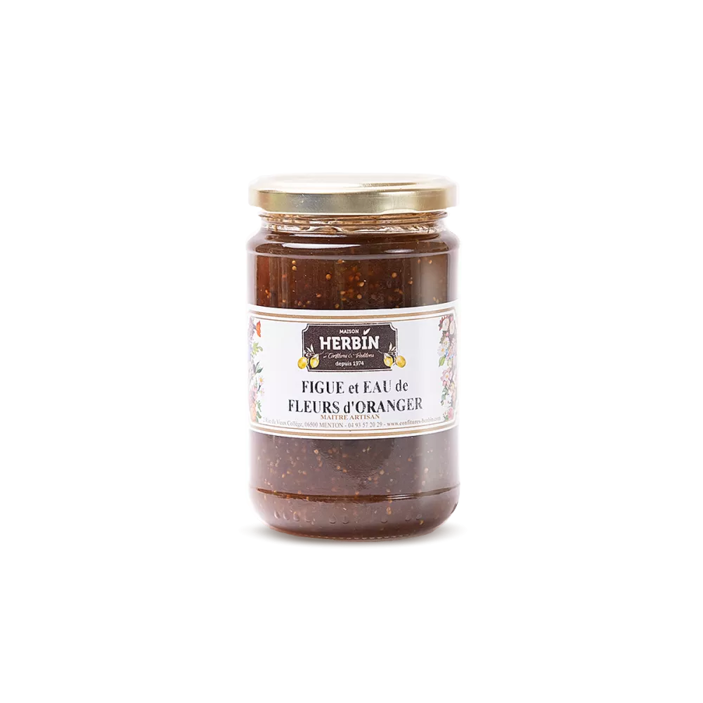 Figue - Eau de fleur d'oranger - Confiture Artisanale Maison Herbin à Menton Figue - Eau de fleur d'oranger - Confiture Artisanale Maison Herbin à Menton