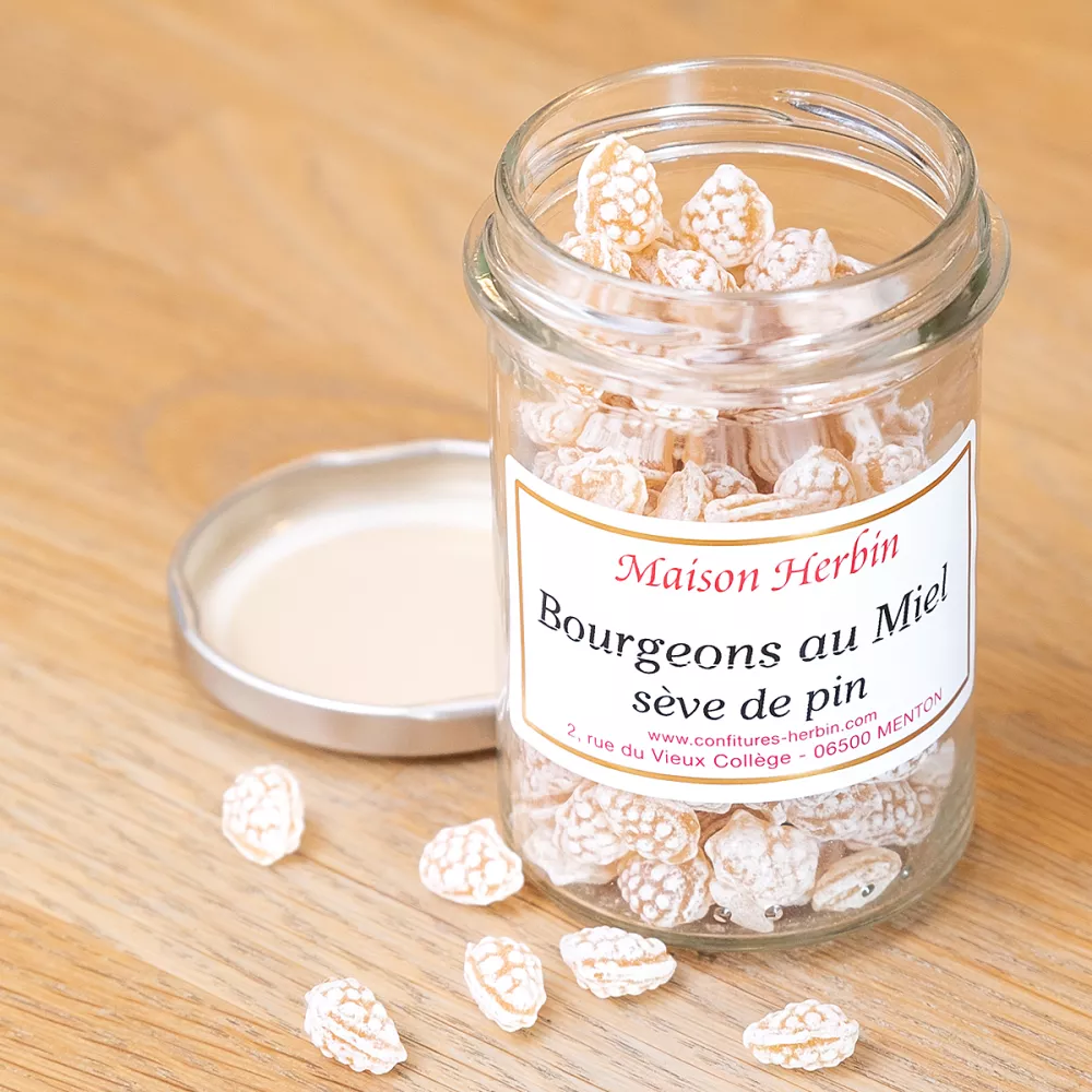 Assortment of honey and pine sap candies by La Maison Herbin in Menton